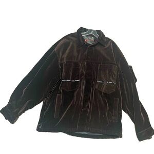 VTG The Bare Fox Jacket Mens 2XL Streetwear Korean Baggy Velvet Cargo Barn Coat